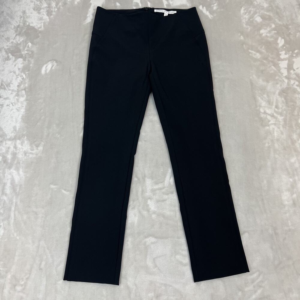 Veronica Beard Pants Womens 4 Black Zip‎ Back Scuba Crop Stretch Preppy Career